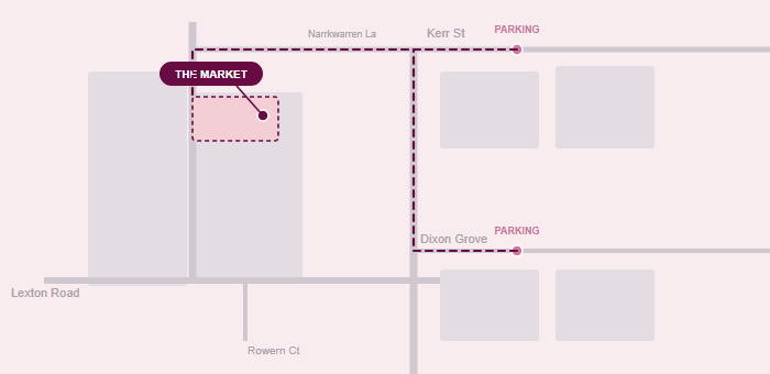 Map showing FABRIK Studio off Lexton Road, Box Hill North