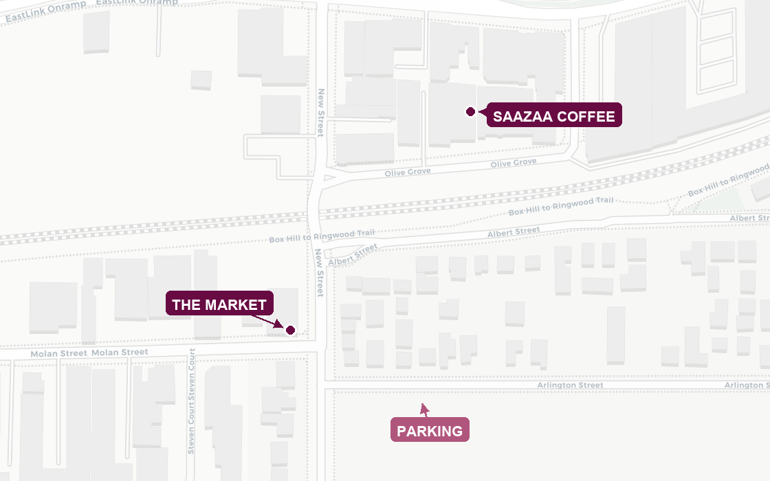 Map showing the market on New Street and parking on Arlington Street